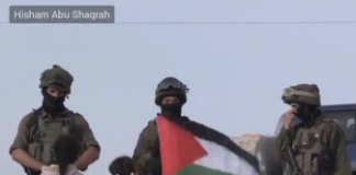 Tak Takut, Bocah Perempuan Kibarkan Bendera Palestina di Depan Tentara Israel