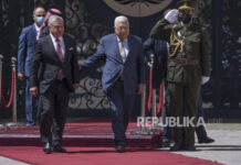 Presiden Palestina Terima Kunjungan Raja Yordania. Foto; Republika