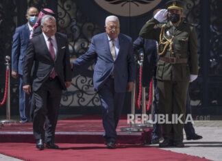 Presiden Palestina Terima Kunjungan Raja Yordania. Foto; Republika