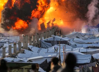 Biadab! Teroris Israel Bom Kamp Pengungsi Padat Penduduk di Gaza Tengah