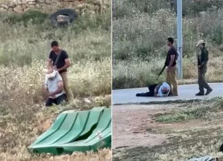 Biadab! Pemukim Ekstremis Yahudi Seret Lansia Palestina di Hadapan Tentara Israel